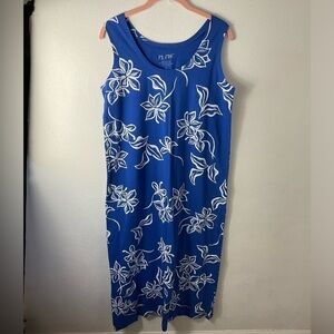 M. Mac Vermont Country Store Blue Floral Dress Sz S